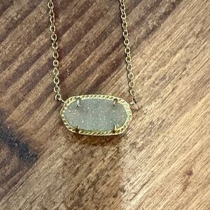 Kendra Scott Gold Necklace with Neutral Beige Pendant